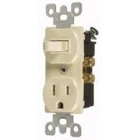 15A COMBINATION TOGGLE SWITCH & OUTLET - S.P. - IVORY-VISTA-VISTA-Default-Covalin Electrical Supply