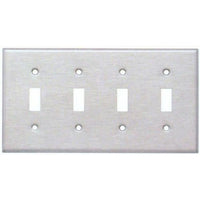 4-GANG TOGGLE PLATE #430 S.S GRADE-VISTA-VISTA-Default-Covalin Electrical Supply