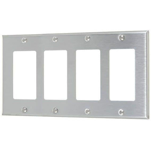4-GANG DECORATOR PLATE #430 S.S GRADE-VISTA-VISTA-Default-Covalin Electrical Supply