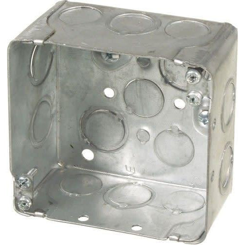 52171K 4 X 4 X 2-1/8 SQUARE STEEL JUNCTION BOX-ORTECH-CROWN DISTRIBUTION-Default-Covalin Electrical Supply