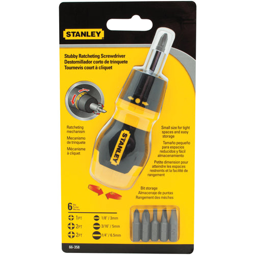 STANLEY RATCHETING MULTI-BIT SCREW DRIVER