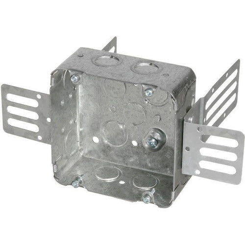 72171-KSSX SQUARE STEEL JUNCTION BOX W/ WRAPAROUND BRACKET 2-1/8''D X 4-11/16''H X 4-11/16''W-ORTECH-CROWN DISTRIBUTION-Default-Covalin Electrical Supply