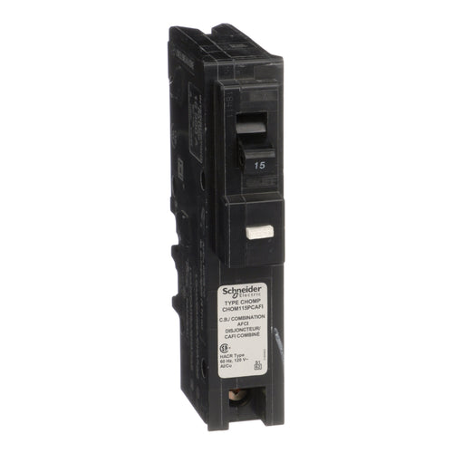 SCHNEIDER ELECTRIC HOMELINE 1 POLE 15A COMBINATION ARC FAULT CIRCUIT PLUG ON BREAKER CHOM115PCAFI