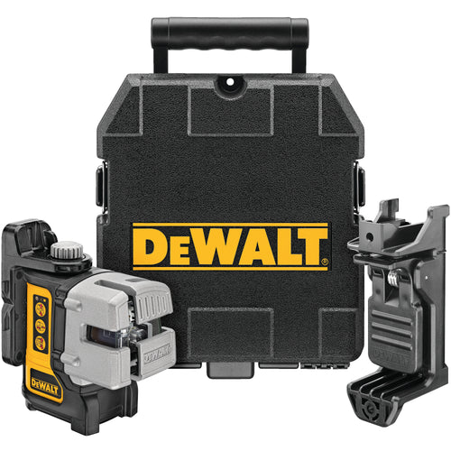 DEWALT 50 FT. & 165 FT. RED SELF-LEVELING 3-BEAM CROSS LINE LASER LEVEL WITH (4) AA BATERIES & CASE