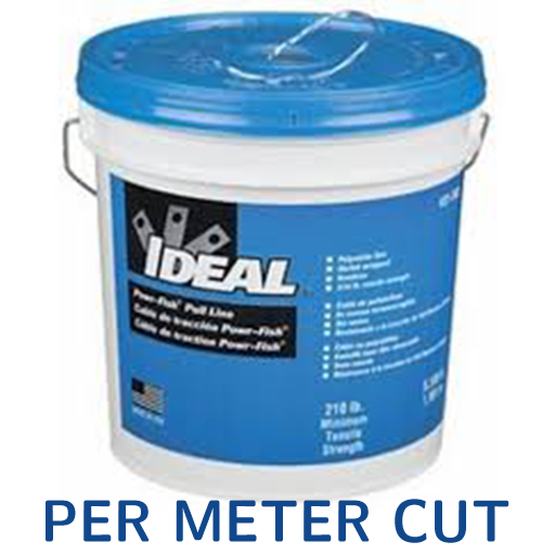 IDEAL ELECTRICAL 31-340 POWR-FISH® PULL LINE – PER METER CUT WHITE FISHING LINE WITH BLUE TRACER, 210LB. TENSILE STRENGTH