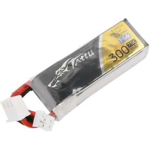 TATTU 300MAH 7.6V 75C 2S1P LIPO BATTERY PACK WITH JST-PHR PLUG