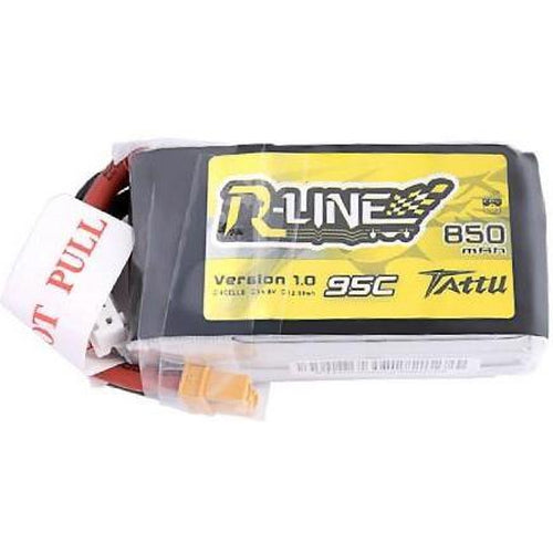 TATTU R-LINE 850MAH 14.8V 95C 4S1P LIPO BATTERY PACK WITH XT30 PLUG