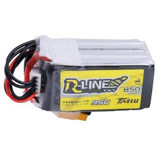 TATTU R-LINE 850MAH 14.8V 95C 4S1P LIPO BATTERY PACK WITH XT60 PLUG