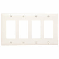 LEGRAND FOUR GANG TRADEMASTER DECORATIVE WALL PLATE, WHITE