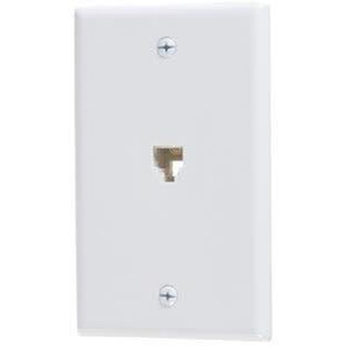 PHONE JACK W/PLATE - WHITE-VISTA-VISTA-Default-Covalin Electrical Supply