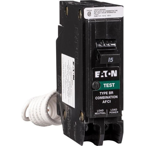  15 AMP - SINGLE POLE - COMBIMATION AFCI BREAKER WITH PIGTAIL-EATON-VAUGHAN-Default-Covalin Electrical Supply 