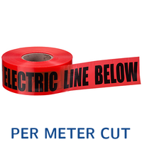 NON-DETECTABLE UNDERGROUND TAPE "CAUTION ELECTRIC LINE BURIED", RED, 3" PER METER CUT