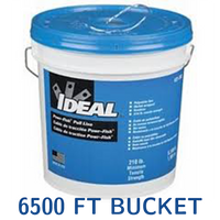 IDEAL ELECTRICAL 31-340 POWR-FISH® PULL LINE – 6,500 FT BUCKET. WHITE FISHING LINE WITH BLUE TRACER, 210LB. TENSILE STRENGTH