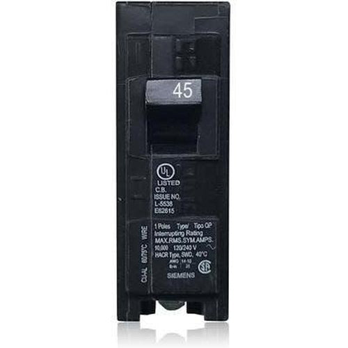 SIEMENS 1 POLE 45A PUSH-IN CIRCUIT BREAKER Q145-SIEMENS-DEALER SOURCE-Default-Covalin Electrical Supply