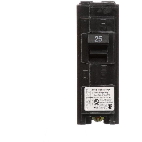 SIEMENS 1 POLE 25A PUSH-IN CIRCUIT BREAKER Q125-SIEMENS-DEALER SOURCE-Default-Covalin Electrical Supply