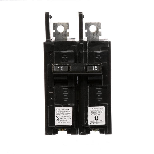 SIEMENS 2 POLE 15A BQ-TYPE BOLT-ON BREAKER BQ2B015-SIEMENS-DEALER SOURCE-Default-Covalin Electrical Supply