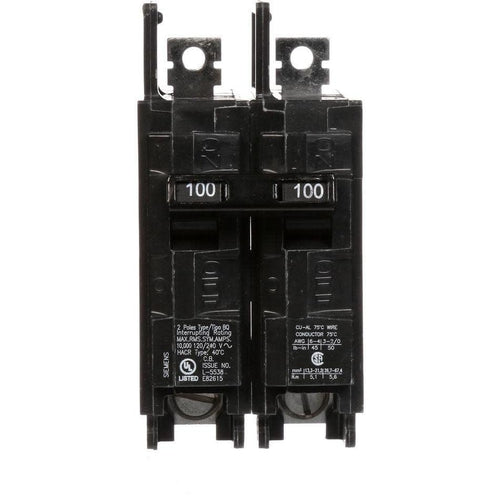 SIEMENS 2 POLE 100A MOLDED CASE BQ-TYPE BOLT-ON BREAKER BQ2B100-SIEMENS-DEALER SOURCE-Default-Covalin Electrical Supply