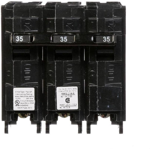 SIEMENS 3 POLE 35A PUSH-IN CIRCUIT BREAKER Q335-SIEMENS-DEALER SOURCE-Default-Covalin Electrical Supply