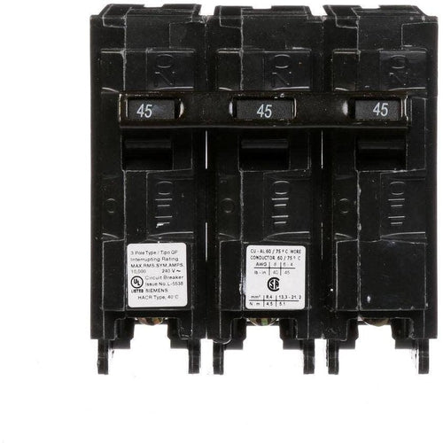 SIEMENS 3 POLE 45A PUSH-IN CIRCUIT BREAKER Q345-SIEMENS-DEALER SOURCE-Default-Covalin Electrical Supply