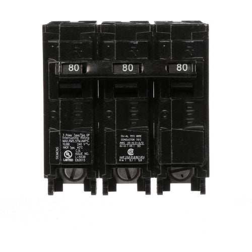 SIEMENS 3 POLE 80A PUSH-IN CIRCUIT BREAKER Q380-SIEMENS-DEALER SOURCE-Default-Covalin Electrical Supply